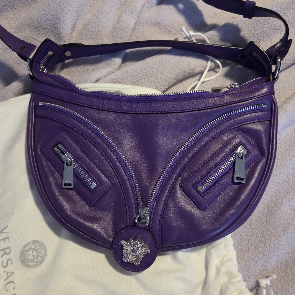 Versace Purple Leather Women's Bag